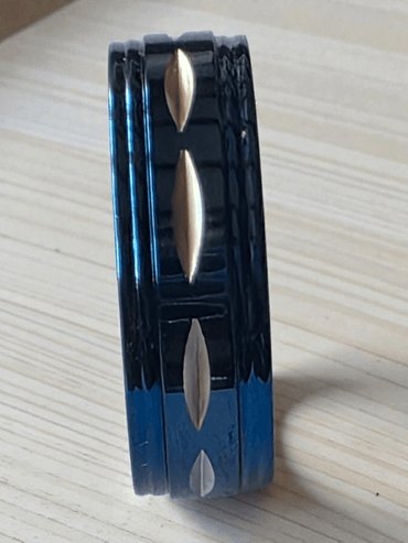 Anneau alliance acier inoxydable bleu - Claudine Biker Shop