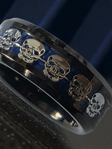 Anneau alliance tête de mort - Claudine Biker Shop