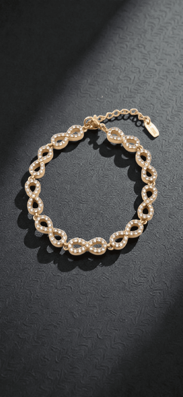 Bracelet infini strass Acier inoxydable - Claudine Biker Shop