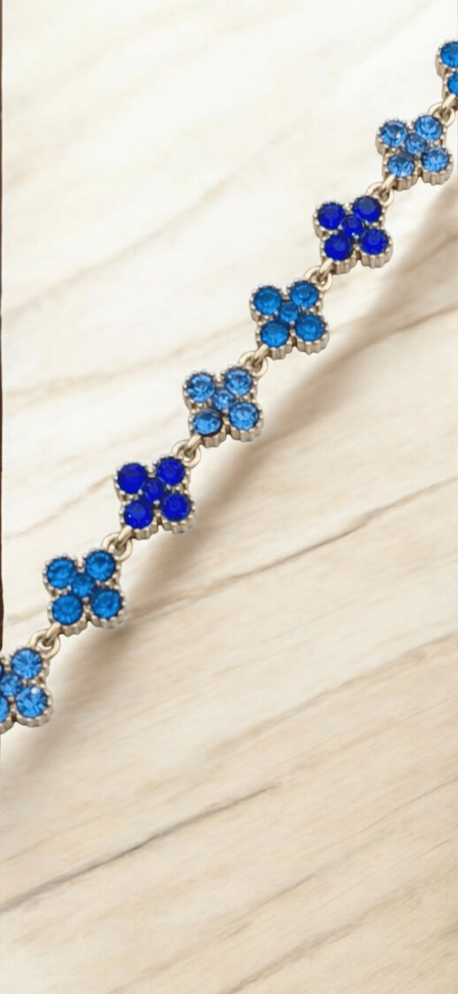 Bracelet trèfles strass Acier inoxydable - Claudine Biker Shop