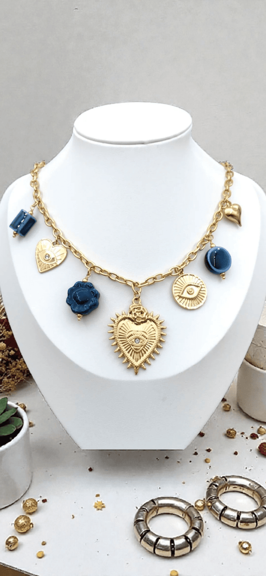 Collier breloque cœur Acier inoxydable - Claudine Biker Shop