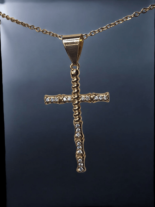 Collier croix strass - Claudine Biker Shop