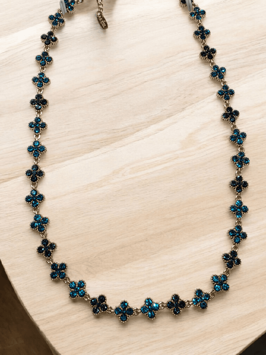 Collier Trèfles Strass Acier inoxydable - Claudine Biker Shop