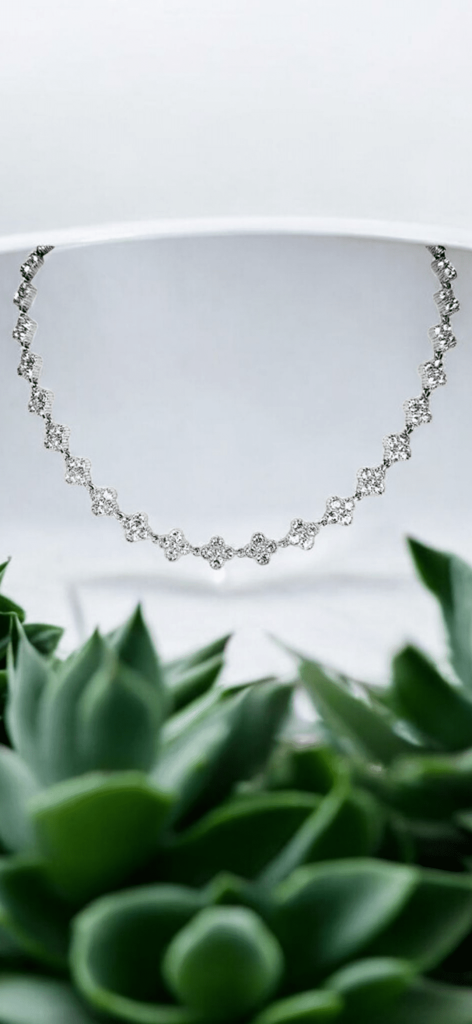 Collier Trèfles strass Acier Inoxydable - Claudine Biker Shop