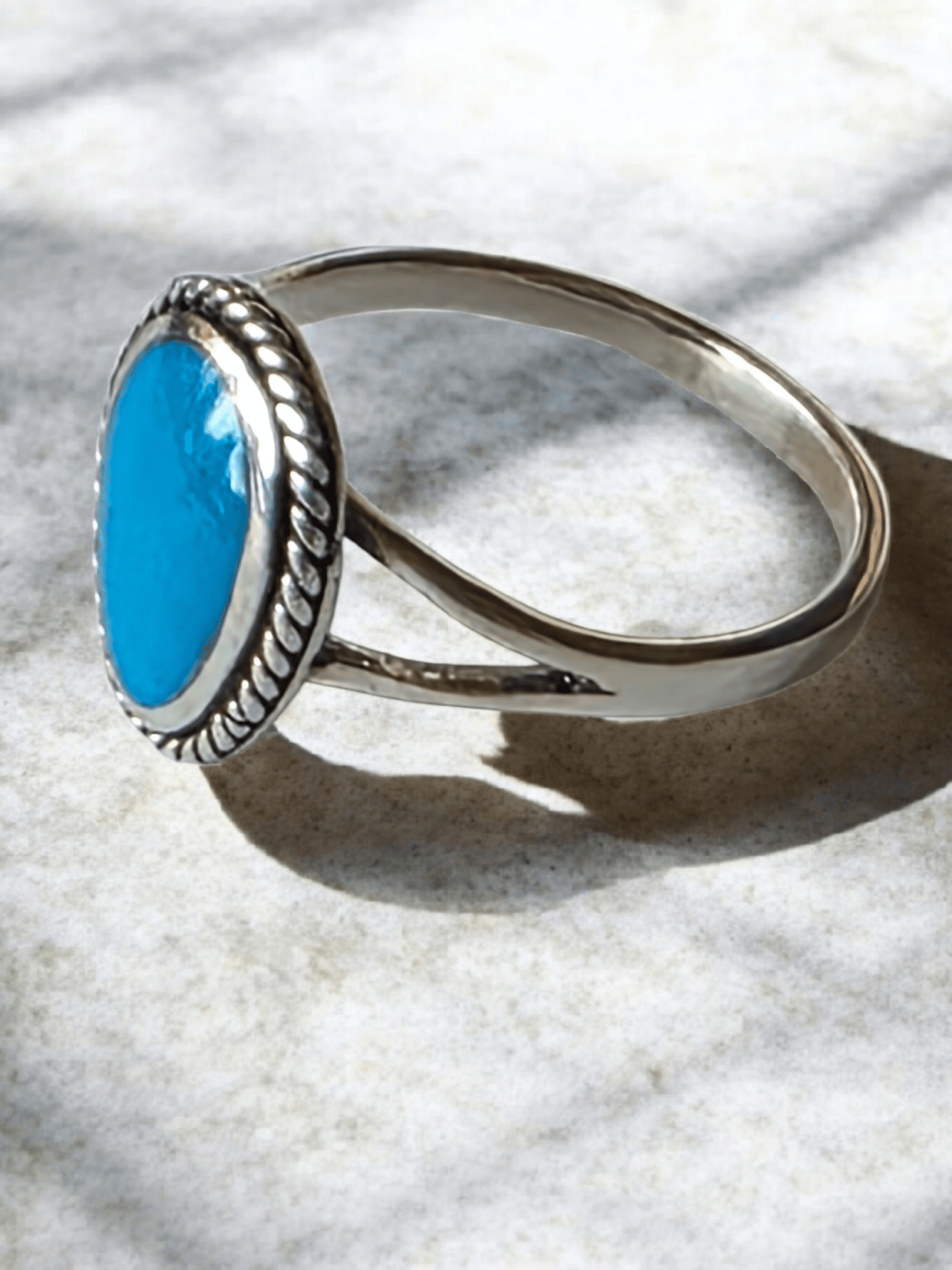 Bague argent turquoise naturelle - Claudine Biker Shop