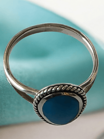 Bague argent turquoise naturelle - Claudine Biker Shop