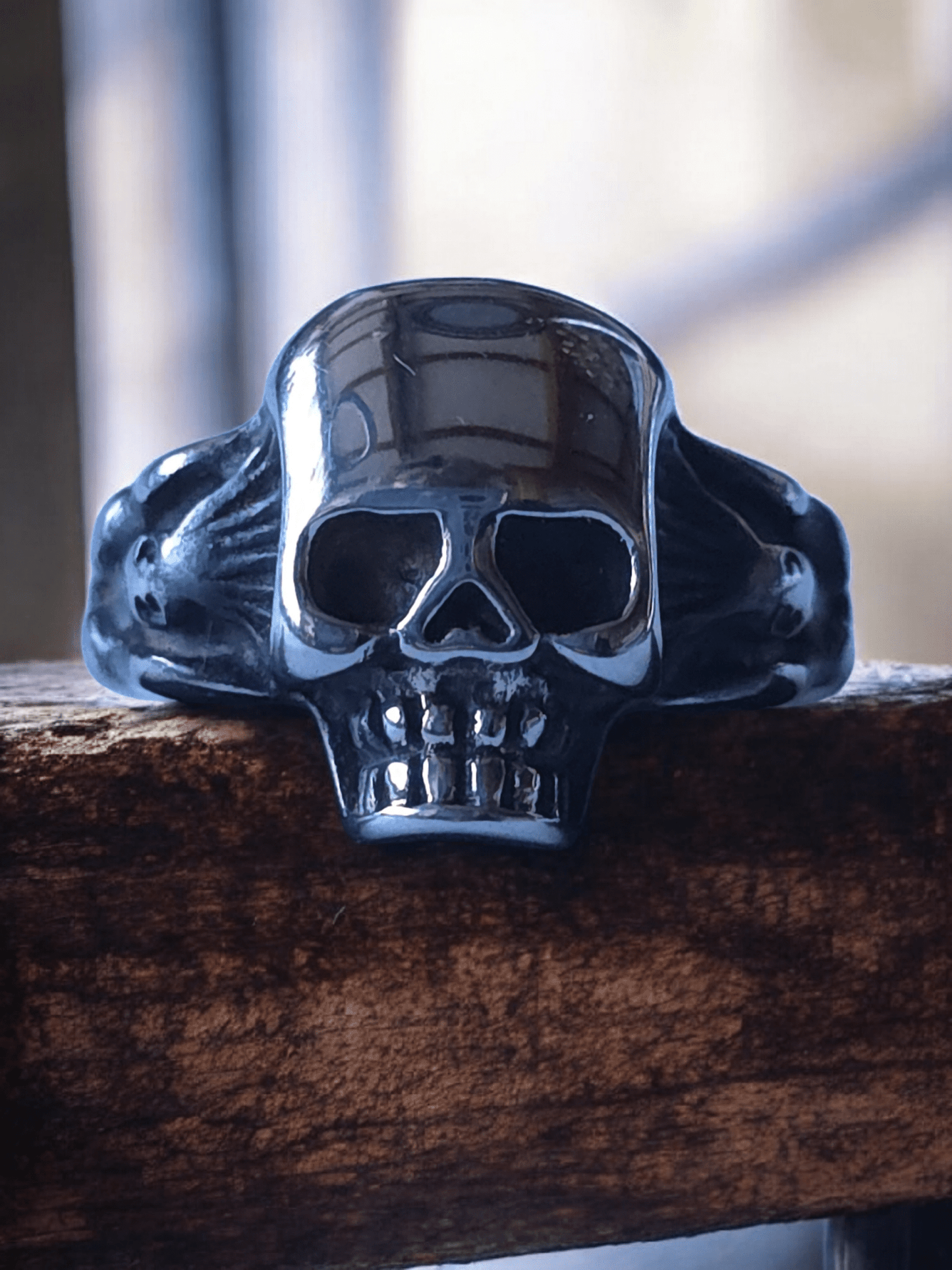 Bague crâne acier inoxydable 316l - Claudine Biker Shop