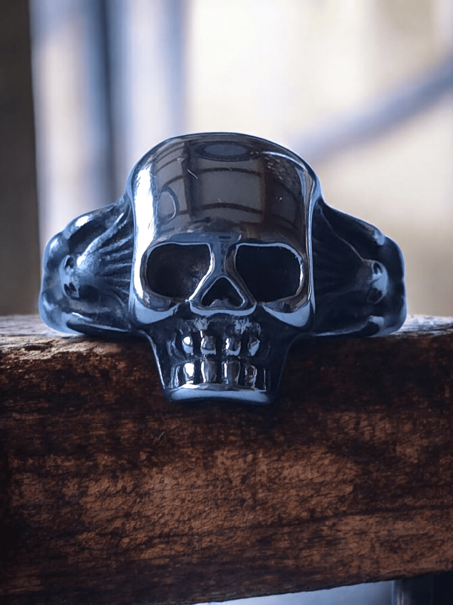 Bague crâne acier inoxydable 316l - Claudine Biker Shop