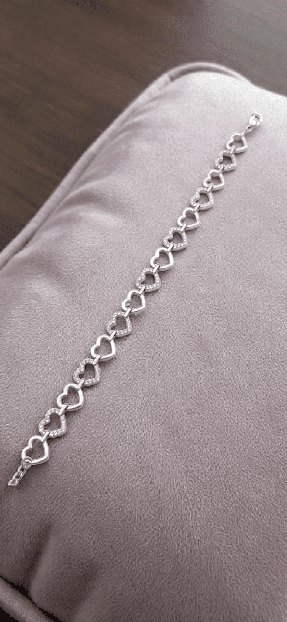 Bracelet coeur strass Acier inoxydable - Claudine Biker Shop