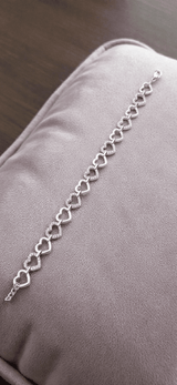 Bracelet coeur strass Acier inoxydable - Claudine Biker Shop