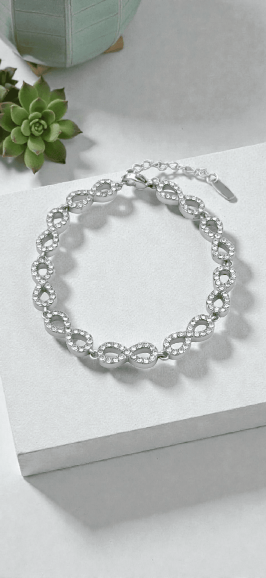 Bracelet infini strass Acier inoxydable - Claudine Biker Shop