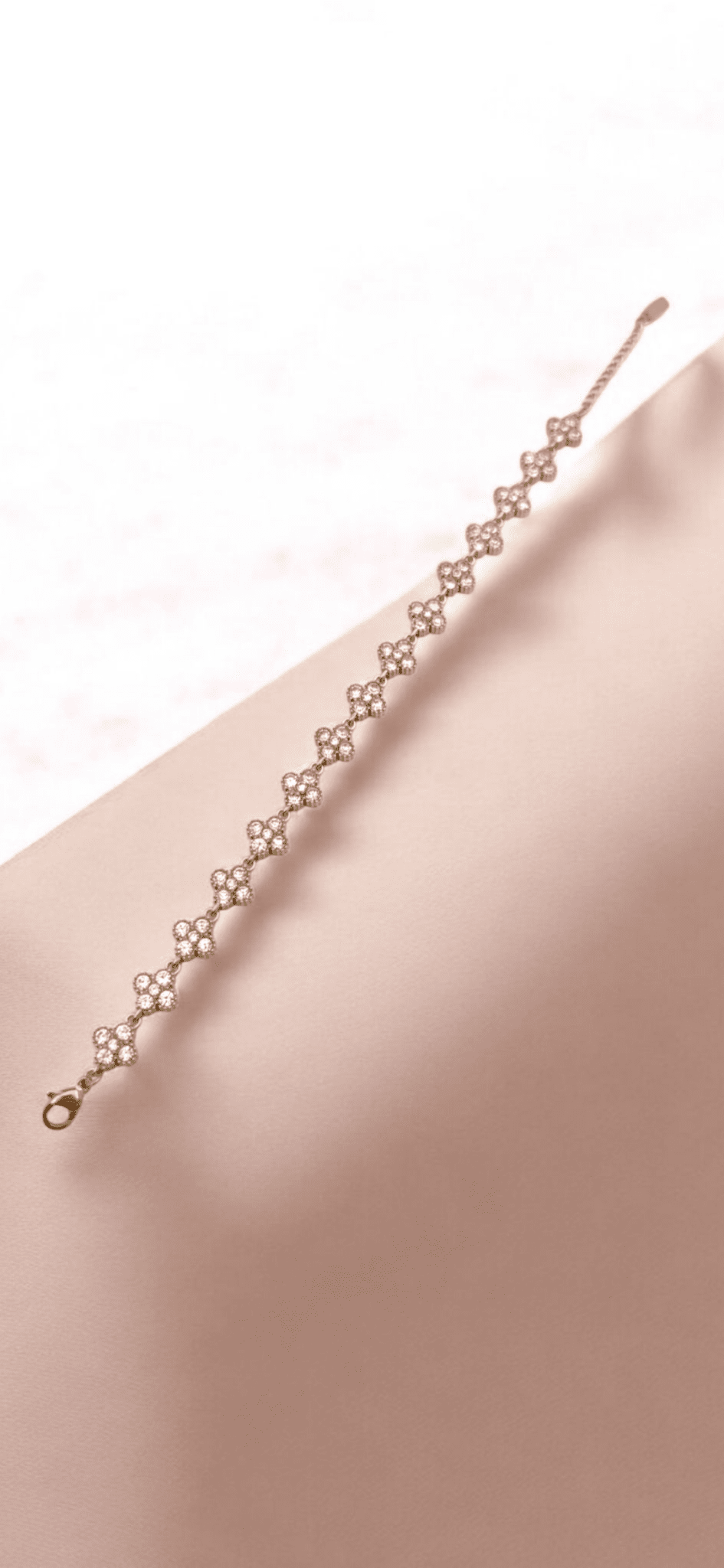 Bracelet trèfles strass Acier inoxydable - Claudine Biker Shop