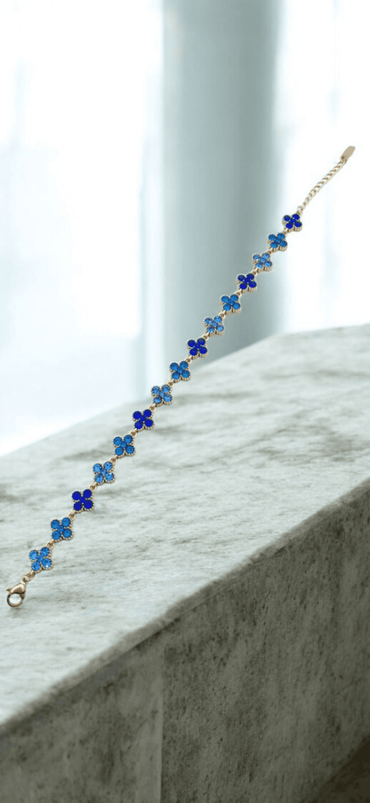 Bracelet trèfles strass Acier inoxydable - Claudine Biker Shop