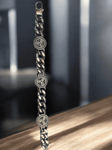 Bracelet triskèle celtique en acier inoxydable - Claudine Biker Shop