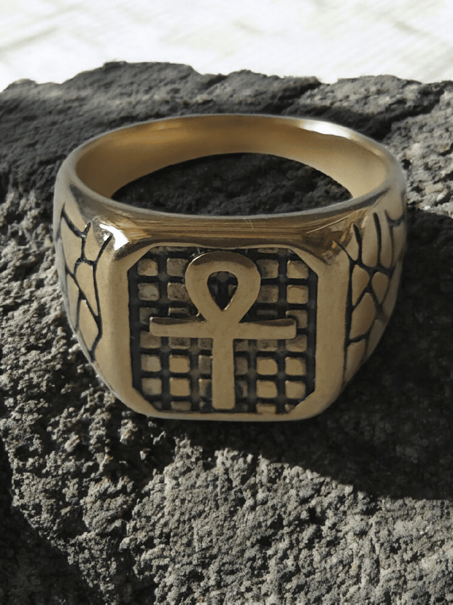 Chevalière croix de Ankh - Claudine Biker Shop