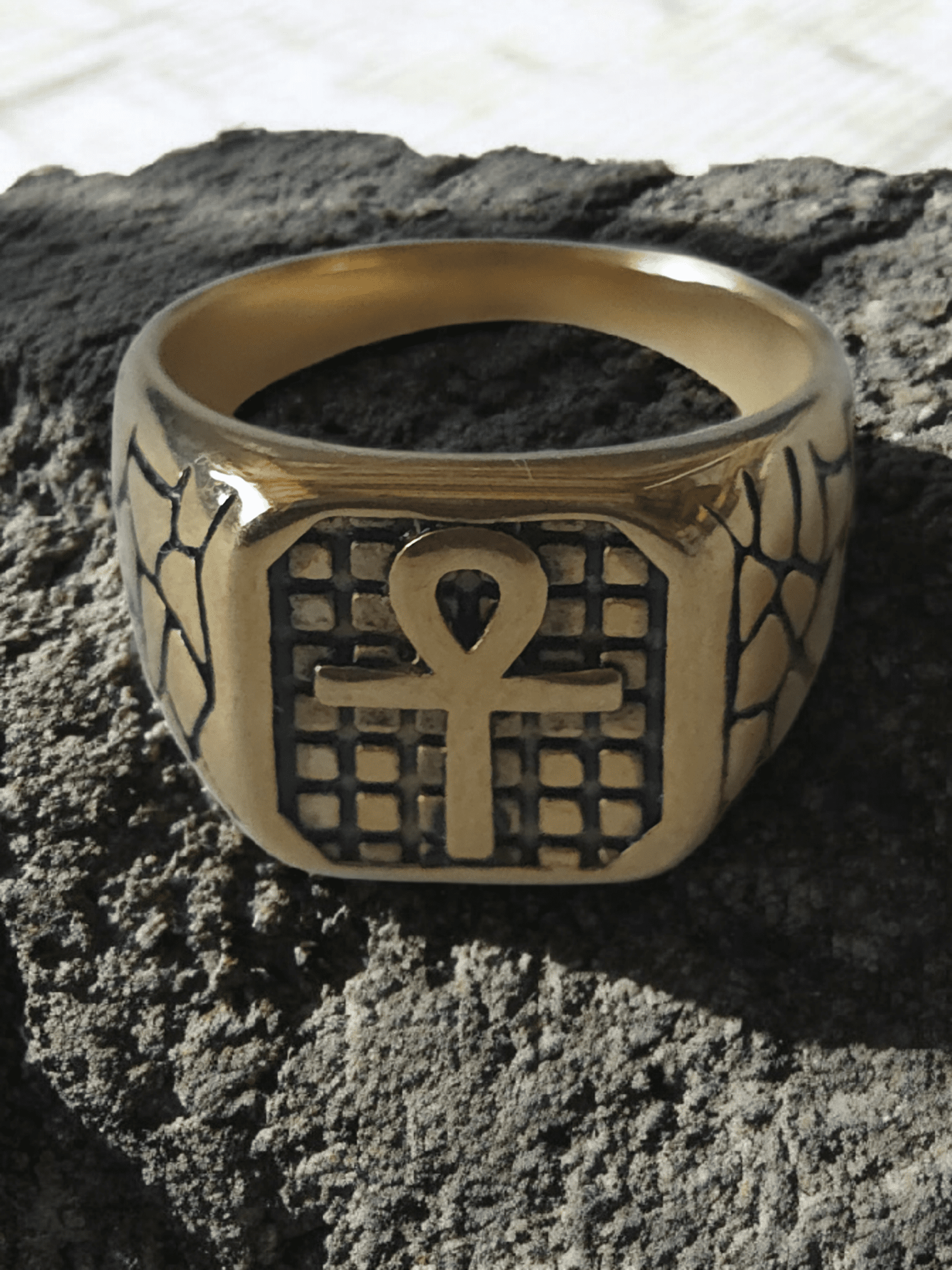 Chevalière croix de Ankh - Claudine Biker Shop