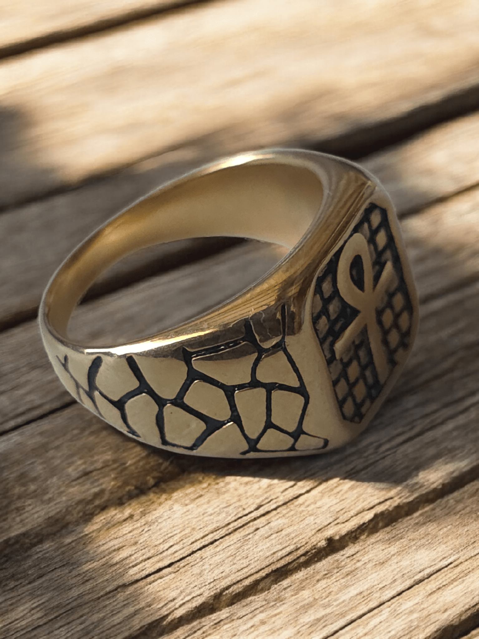 Chevalière croix de Ankh - Claudine Biker Shop