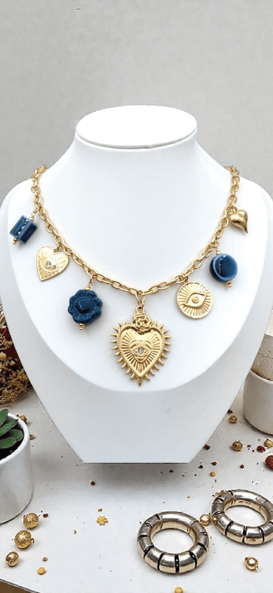 Collier breloque cœur Acier inoxydable - Claudine Biker Shop