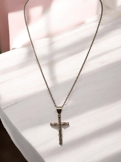 Collier croix strass - Claudine Biker Shop