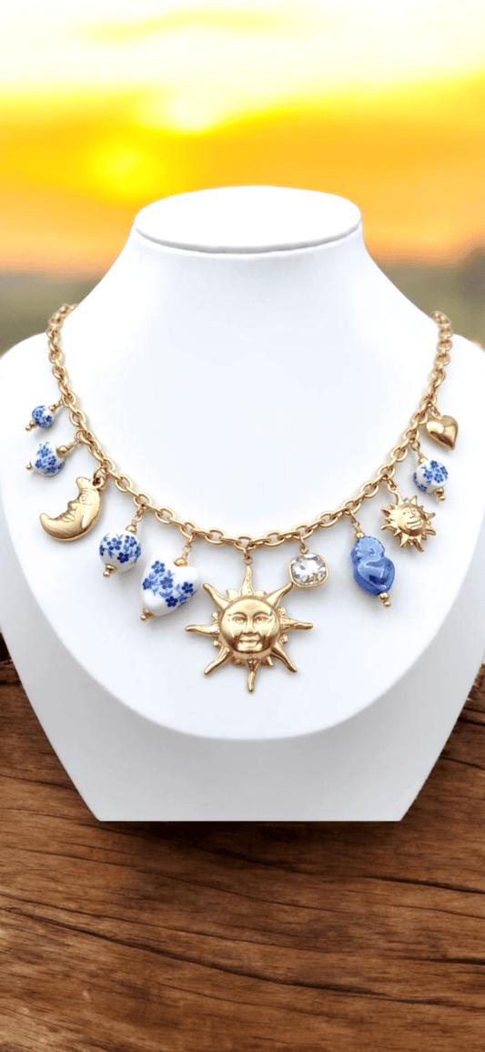 Collier soleil breloque - Claudine Biker Shop