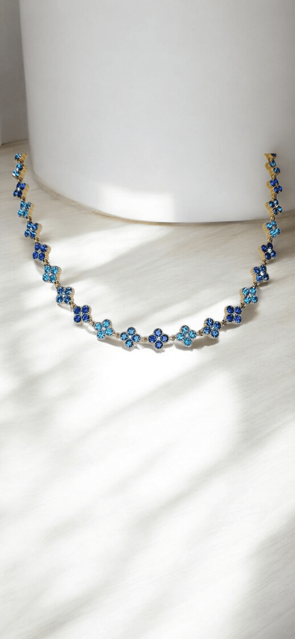 Collier trèfle strass Acier inoxydable - Claudine Biker Shop