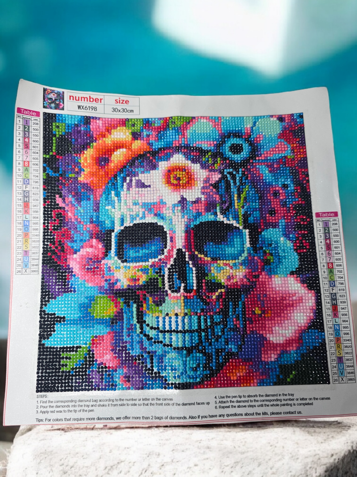 Diamond painting tête de mort - Claudine Biker Shop