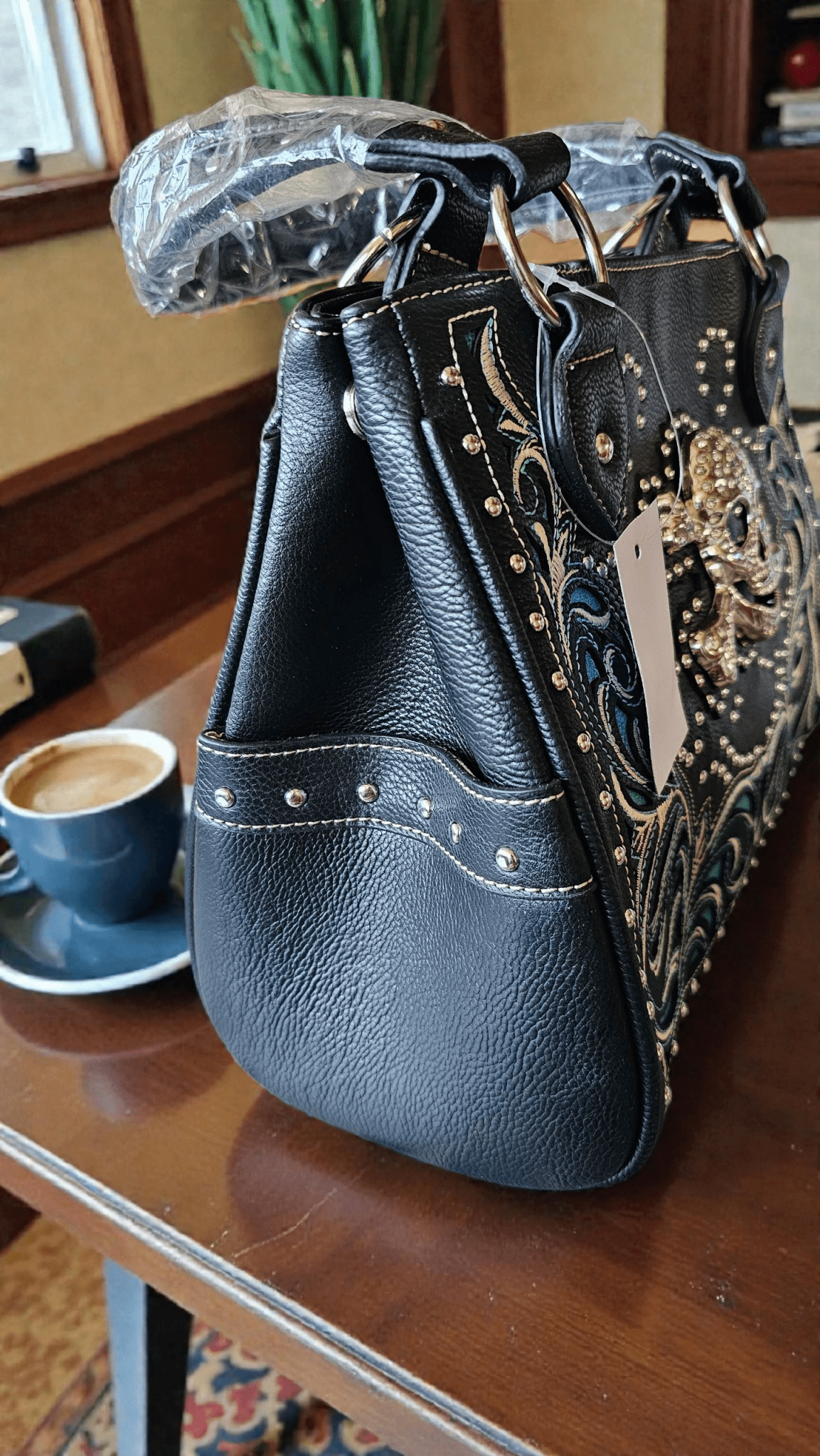 Sac a main tête de mort - Claudine Biker Shop