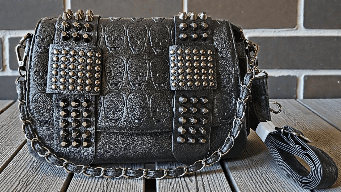 Sac pochette tête de mort - Claudine Biker Shop