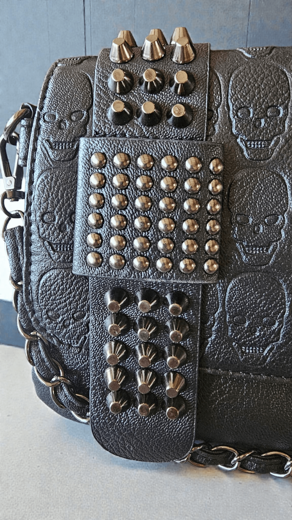 Sac pochette tête de mort - Claudine Biker Shop